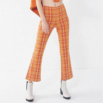 GUESS plaid kick flare pants