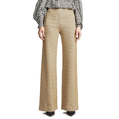 Luc wide leg pants with patch pockets worn by a female model
