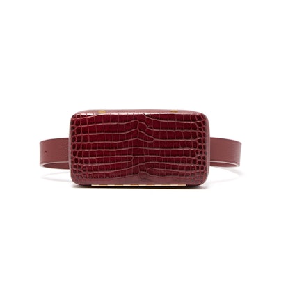 Evan crocodile-effect leather belt bag