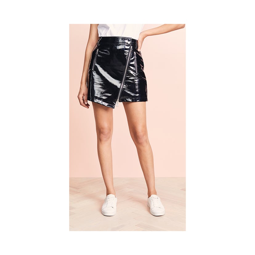 Ei8ht Dreams asymmetric zip front patent leather skirt